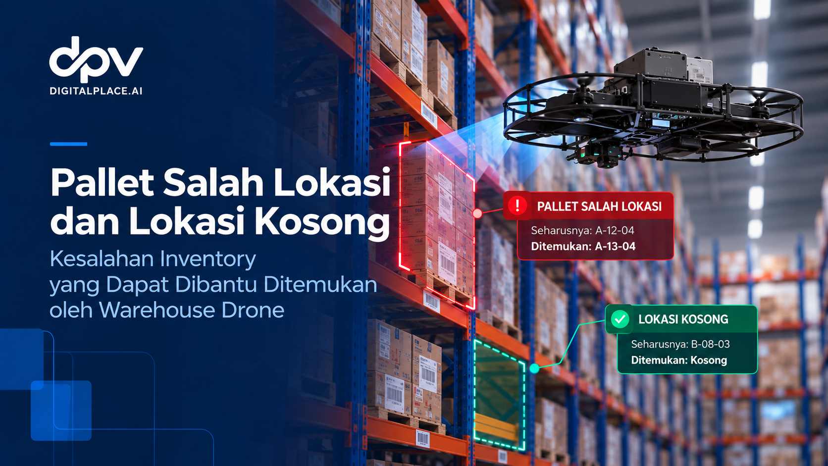 Pallet Salah Lokasi dan Lokasi Kosong: Kesalahan Inventory yang Dapat Dibantu Ditemukan oleh Warehouse Drone